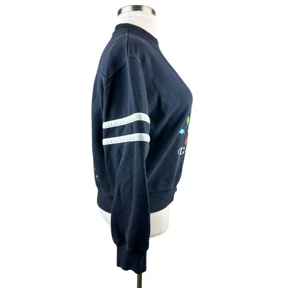 Coach X Peanuts Snoopy Lights Crewneck Oversized Sweatshirt Navy Blue Women's XS - Picture 11 of 14